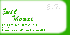emil thomae business card